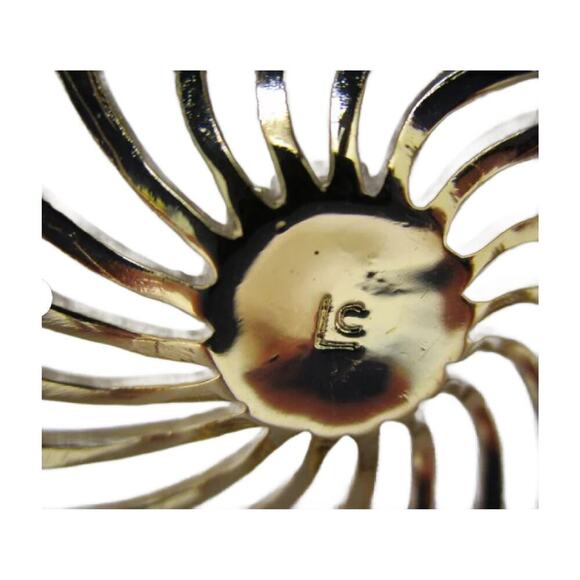 Vintage Designer Liz Claiborne Open Work Topaz Crystal Brooch - Picture 7 of 9